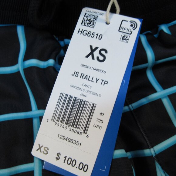 Adidas x Jeremy Scott JS Rally TP Pants XS – Black Grid Graphic Track Pants - Picture 3 of 12